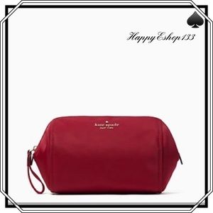 ♠️ kate spade Chelsea Nylon Zip Cosmetic Bag, Cranberry Red